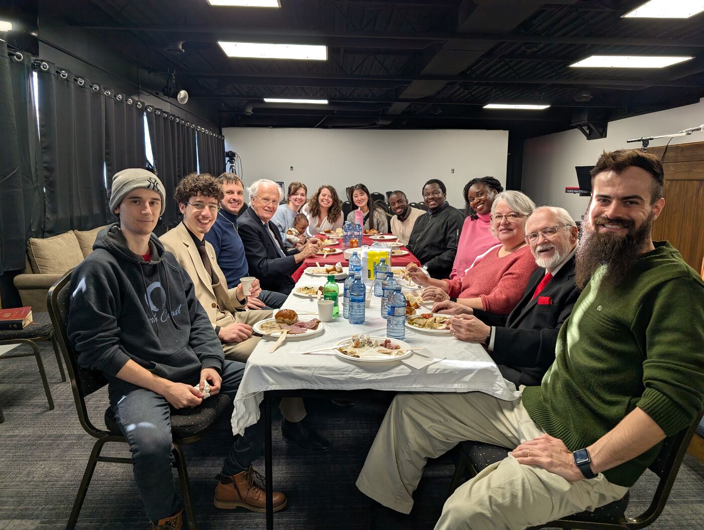 Our church family sharing a meal together